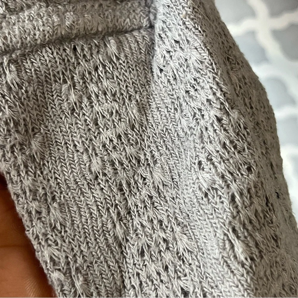 EUC Free People Dreamgirl Pointelle Knit Top In Grey